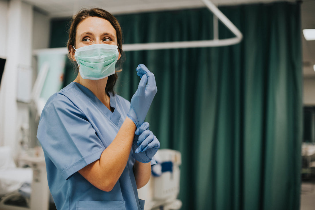 Nurse wearing gloves